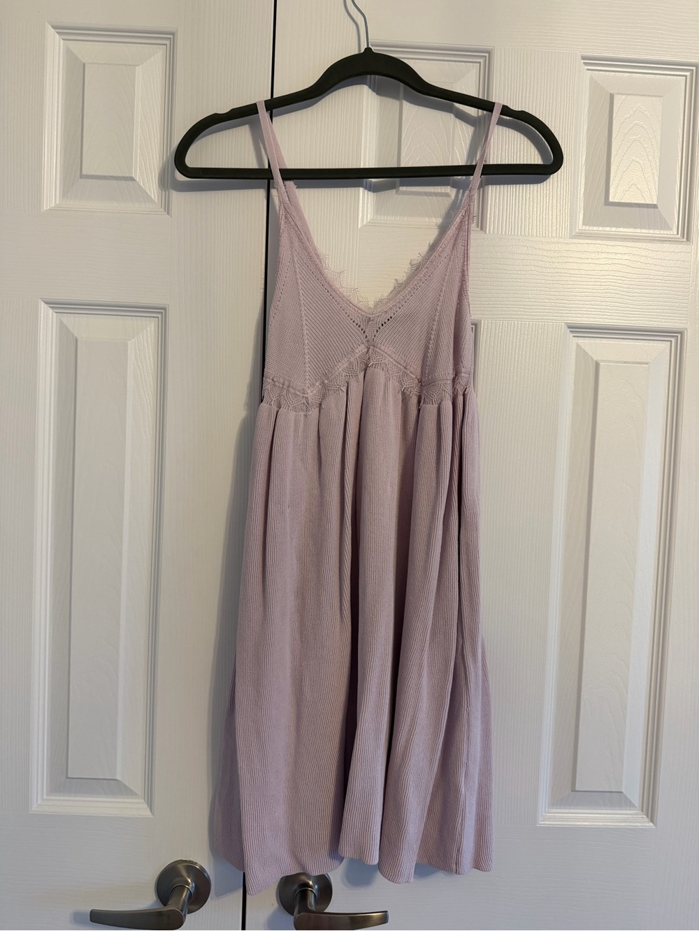 Zara Lavender Lace-Trim Knit Dress